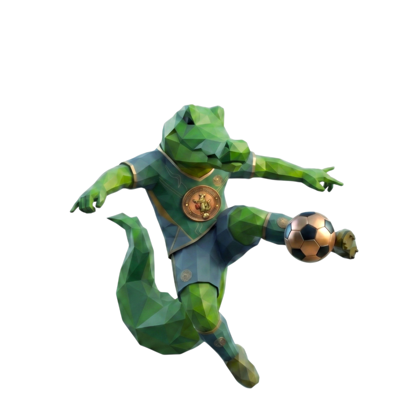 Low-poly croc bicycle kick